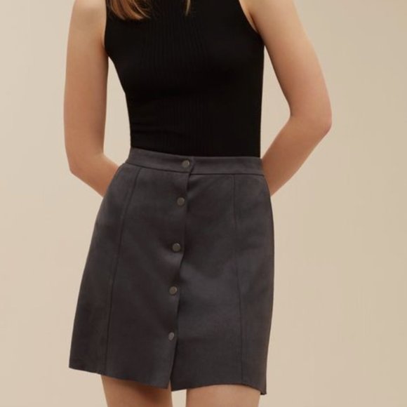 Centinela Button-Up Skirt (Grey) - Picture 1 of 3